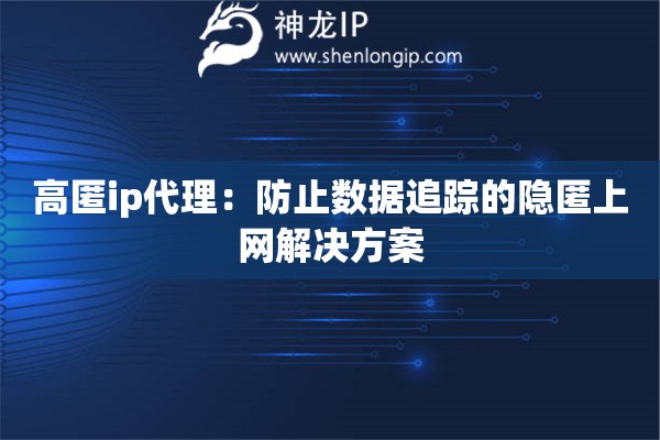 高匿ip代理：防止數(shù)據(jù)追蹤的隱匿上網(wǎng)解決方案