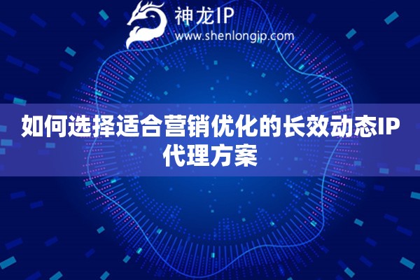 如何選擇適合營銷優(yōu)化的長效動態(tài)IP代理方案