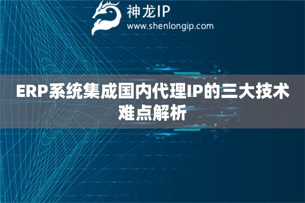 ERP系統(tǒng)集成國內(nèi)代理IP的三大技術(shù)難點解析