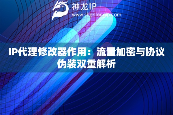IP代理修改器作用：流量加密與協(xié)議偽裝雙重解析
