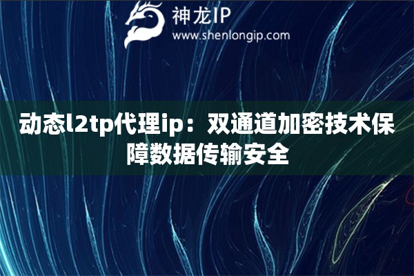動態l2tp代理ip：雙通道加密技術保障數據傳輸安全