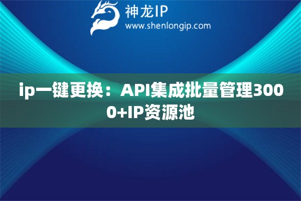ip一鍵更換：API集成批量管理3000+IP資源池