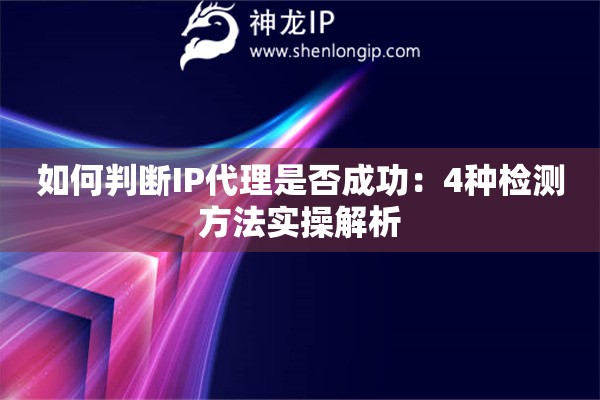 如何判斷IP代理是否成功：4種檢測方法實操解析