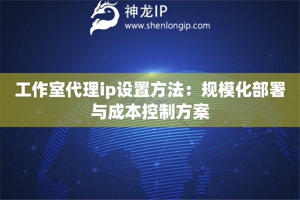 工作室代理ip設置方法：規模化部署與成本控制方案