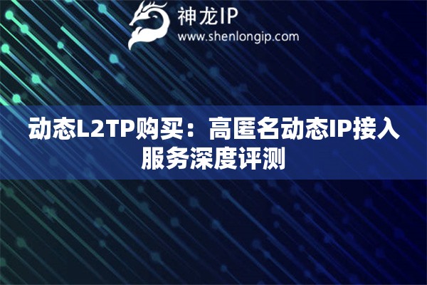 動態L2TP購買：高匿名動態IP接入服務深度評測