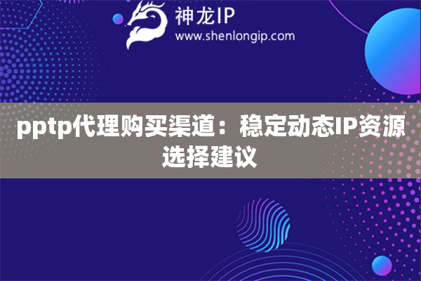 pptp代理購買渠道：穩定動態IP資源選擇建議