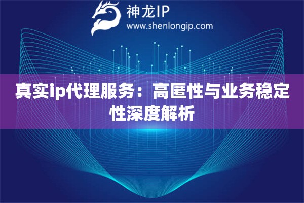 真實ip代理服務：高匿性與業務穩定性深度解析
