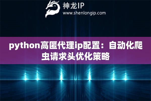 python高匿代理ip配置：自動化爬蟲請求頭優化策略