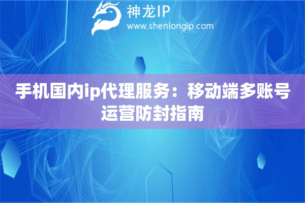 手機國內ip代理服務：移動端多賬號運營防封指南
