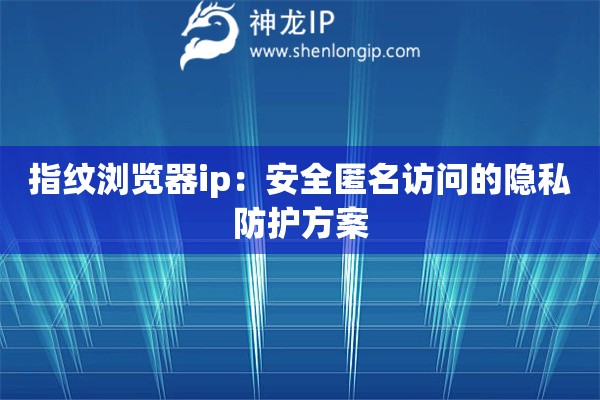 指紋瀏覽器ip：安全匿名訪問的隱私防護方案