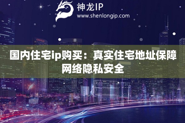 國內住宅ip購買：真實住宅地址保障網絡隱私安全