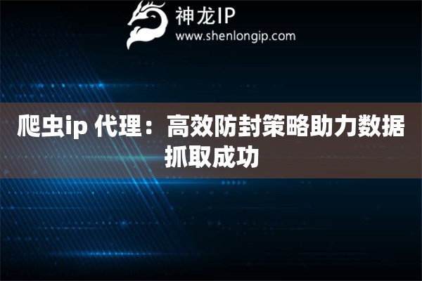 爬蟲ip 代理：高效防封策略助力數據抓取成功