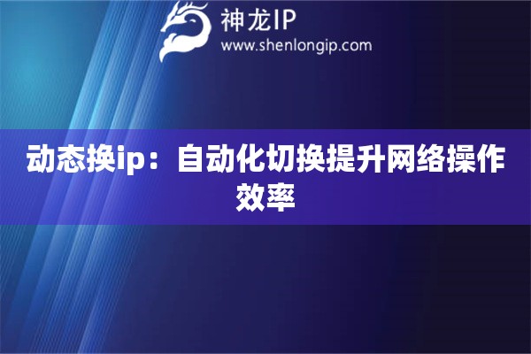 動態換ip：自動化切換提升網絡操作效率