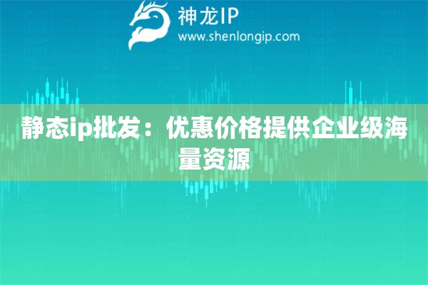 靜態ip批發：優惠價格提供企業級海量資源