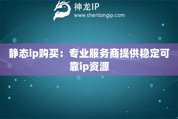 靜態ip購買：專業服務商提供穩定可靠ip資源