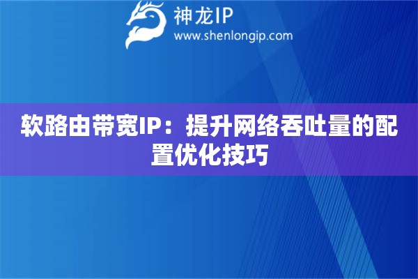 軟路由帶寬IP：提升網絡吞吐量的配置優化技巧