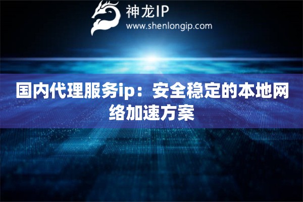 國內代理服務ip：安全穩定的本地網絡加速方案