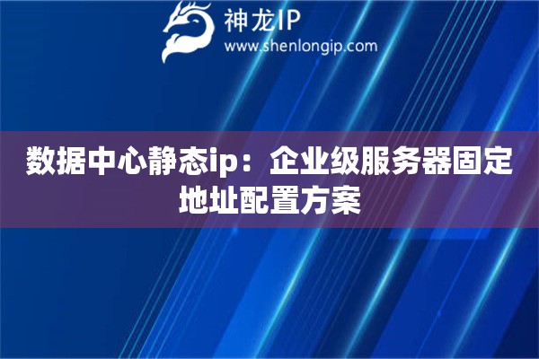 數(shù)據(jù)中心靜態(tài)ip：企業(yè)級服務(wù)器固定地址配置方案