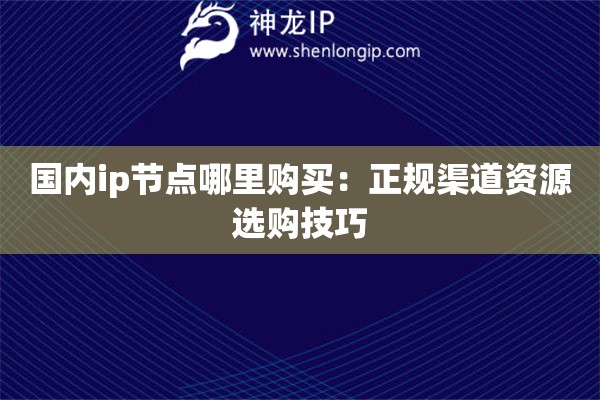 國內ip節點哪里購買：正規渠道資源選購技巧