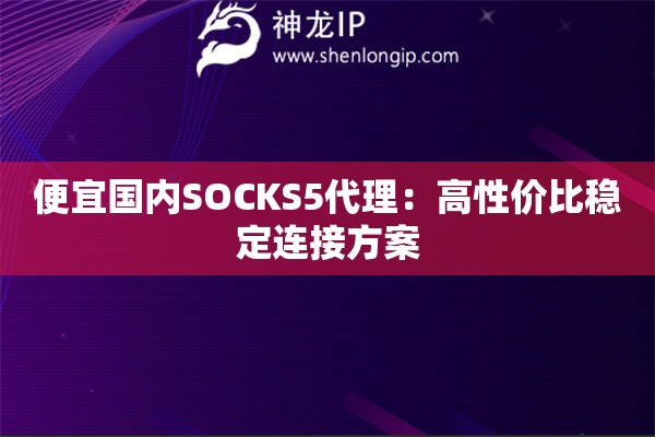 便宜國內(nèi)SOCKS5代理：高性價(jià)比穩(wěn)定連接方案
