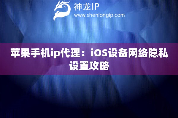 蘋果手機(jī)ip代理：iOS設(shè)備網(wǎng)絡(luò)隱私設(shè)置攻略