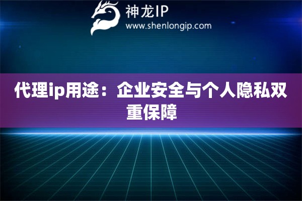 代理ip用途：企業(yè)安全與個(gè)人隱私雙重保障