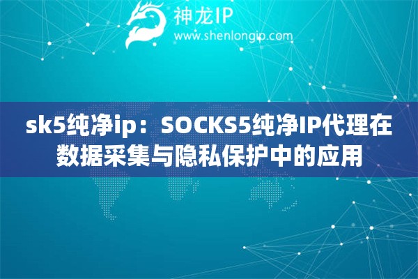 sk5純凈ip：SOCKS5純凈IP代理在數據采集與隱私保護中的應用