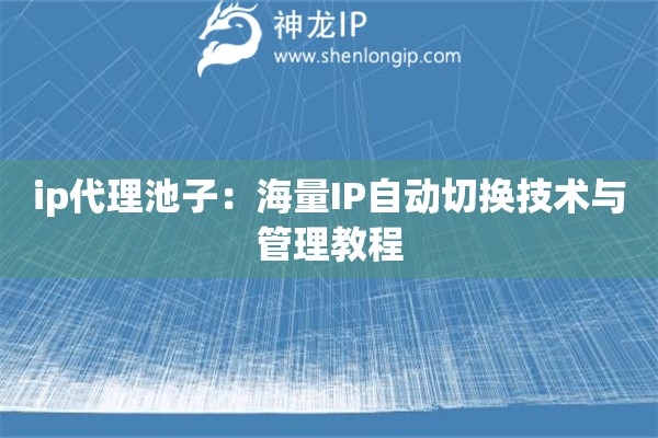 ip代理池子：海量IP自動切換技術(shù)與管理教程