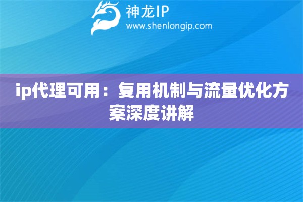 ip代理可用：復(fù)用機(jī)制與流量優(yōu)化方案深度講解