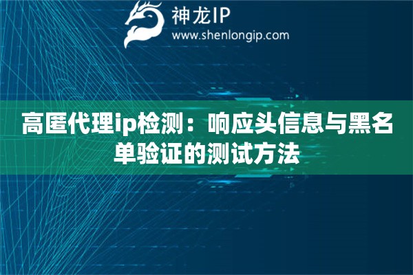 高匿代理ip檢測：響應頭信息與黑名單驗證的測試方法