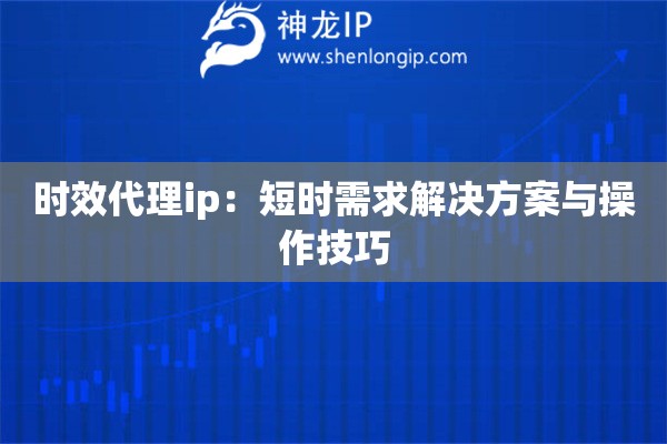 時效代理ip：短時需求解決方案與操作技巧