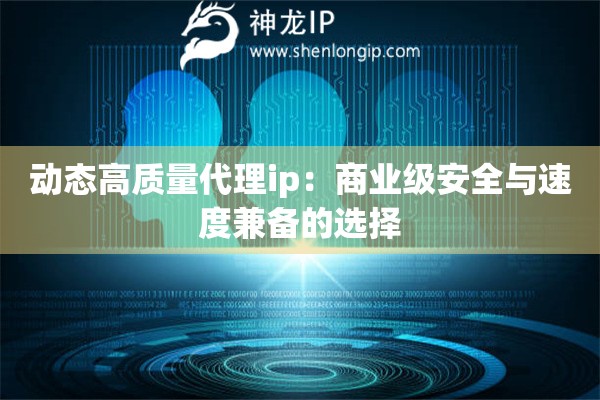 動態高質量代理ip：商業級安全與速度兼備的選擇