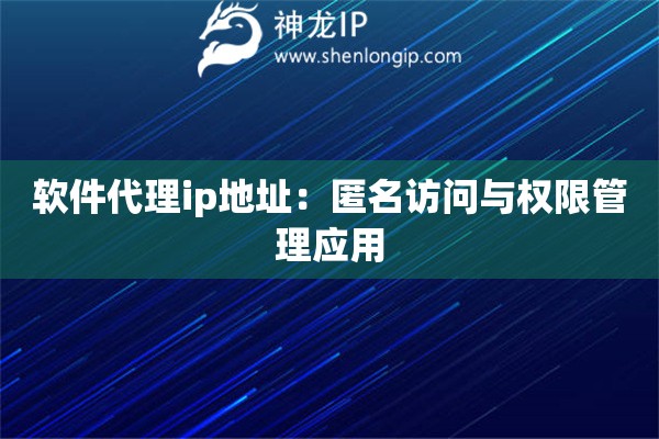 軟件代理ip地址：匿名訪問與權(quán)限管理應(yīng)用