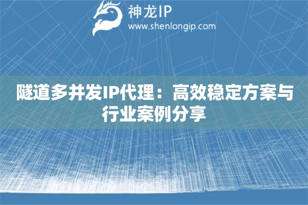 隧道多并發(fā)IP代理：高效穩(wěn)定方案與行業(yè)案例分享
