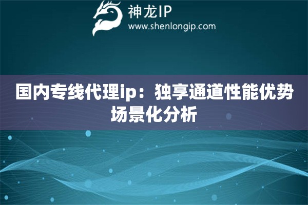 國內專線代理ip：獨享通道性能優勢場景化分析