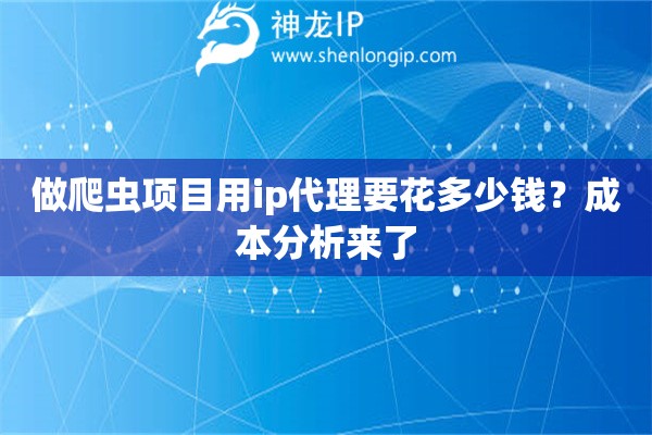做爬蟲項目用ip代理要花多少錢？成本分析來了