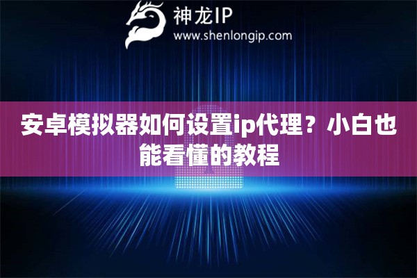 安卓模擬器如何設置ip代理？小白也能看懂的教程