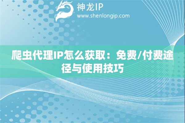 爬蟲代理IP怎么獲取：免費/付費途徑與使用技巧