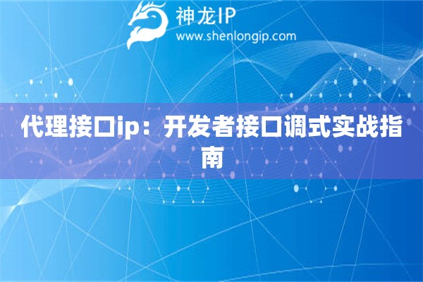 代理接口ip：開發(fā)者接口調式實戰(zhàn)指南