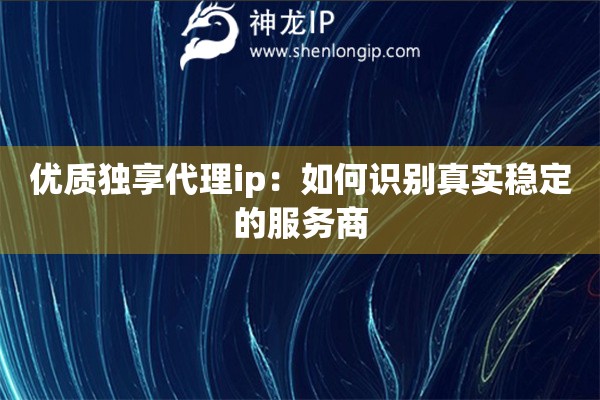 優質獨享代理ip：如何識別真實穩定的服務商