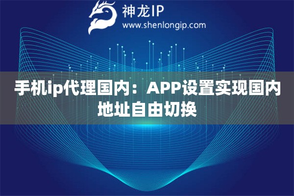 手機(jī)ip代理國內(nèi)：APP設(shè)置實(shí)現(xiàn)國內(nèi)地址自由切換