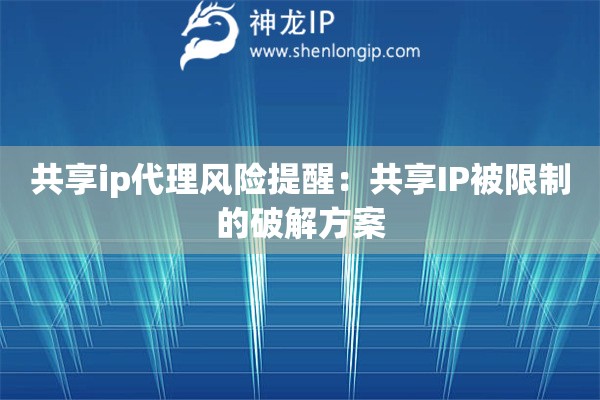 共享ip代理風險提醒：共享IP被限制的破解方案