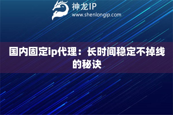 國(guó)內(nèi)固定ip代理：長(zhǎng)時(shí)間穩(wěn)定不掉線的秘訣