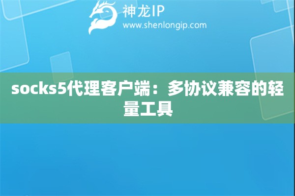 socks5代理客戶端：多協議兼容的輕量工具