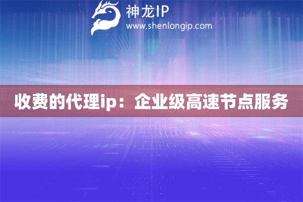 收費(fèi)的代理ip：企業(yè)級(jí)高速節(jié)點(diǎn)服務(wù)