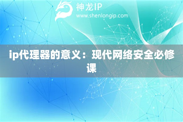 ip代理器的意義：現(xiàn)代網(wǎng)絡(luò)安全必修課