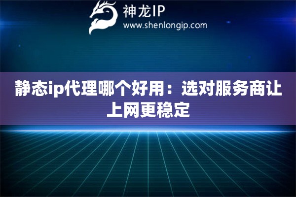 靜態ip代理哪個好用：選對服務商讓上網更穩定
