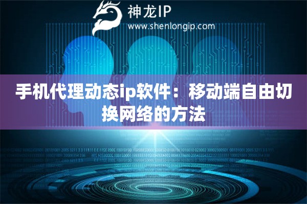 手機代理動態ip軟件：移動端自由切換網絡的方法
