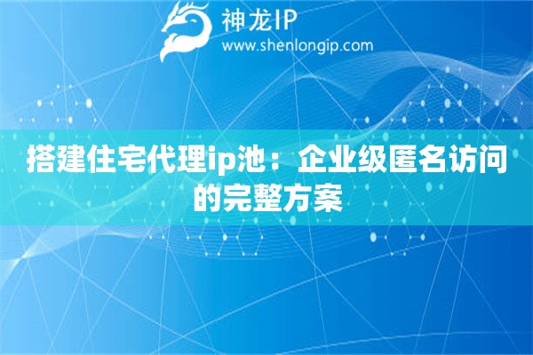 搭建住宅代理ip池：企業(yè)級匿名訪問的完整方案
