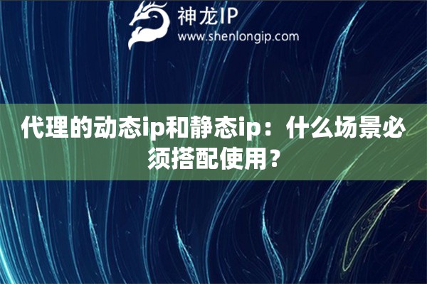代理的動態ip和靜態ip：什么場景必須搭配使用？